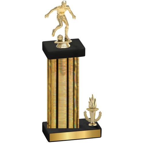 Accented Single Gold Glacier Victory Soccer Trophy