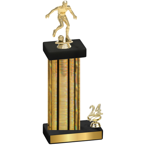 Accented Single Gold Glacier Year Soccer Trophy