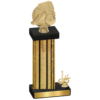 Accented Single Gold Glacier First Place Soccer Trophy