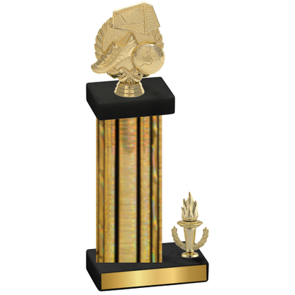 Accented Single Gold Glacier Victory Soccer Trophy