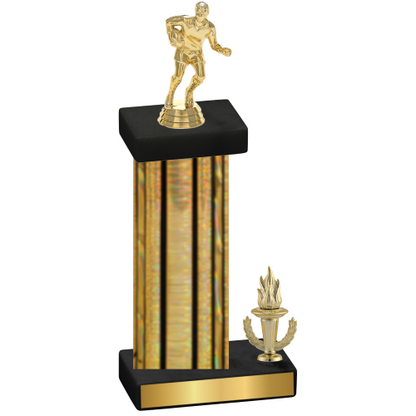 Accented Single Gold Glacier Victory Rugby Trophy