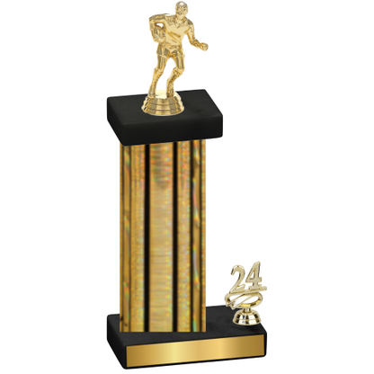 Accented Single Gold Glacier Year Rugby Trophy