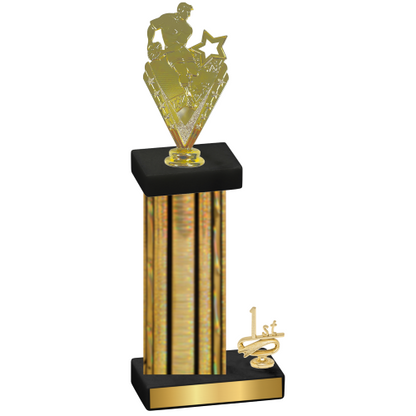 Accented Single Gold Glacier First Place Rugby Trophy