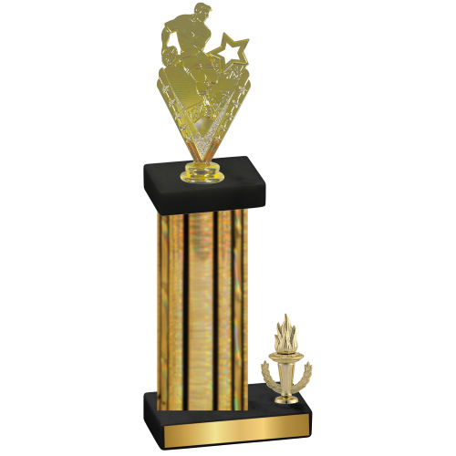 Accented Single Gold Glacier Victory Rugby Trophy