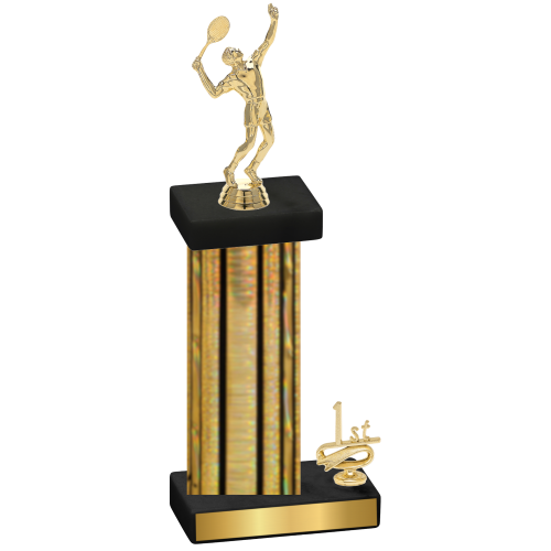 Accented Single Gold Glacier First Place Tennis Trophy