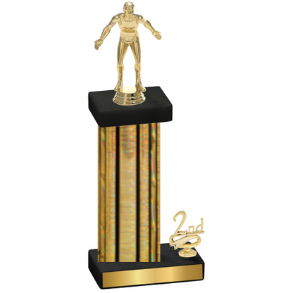 Accented Single Gold Glacier Second Place Wrestling Trophy