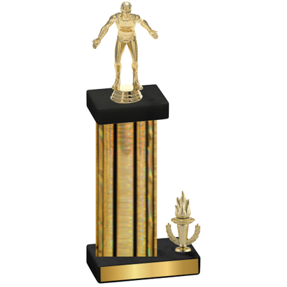 Accented Single Gold Glacier Victory Wrestling Trophy