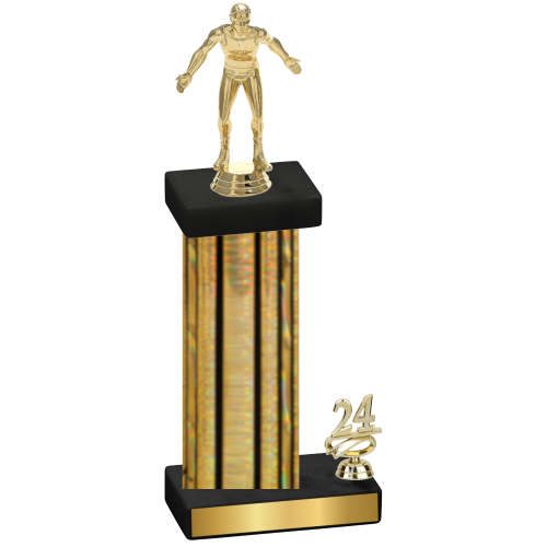 Accented Single Gold Glacier Year Wrestling Trophy