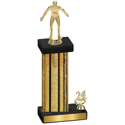 Accented Single Gold Glacier Year Wrestling Trophy