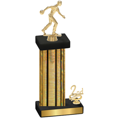 Accented Single Gold Glacier Second Place Bowling Trophy