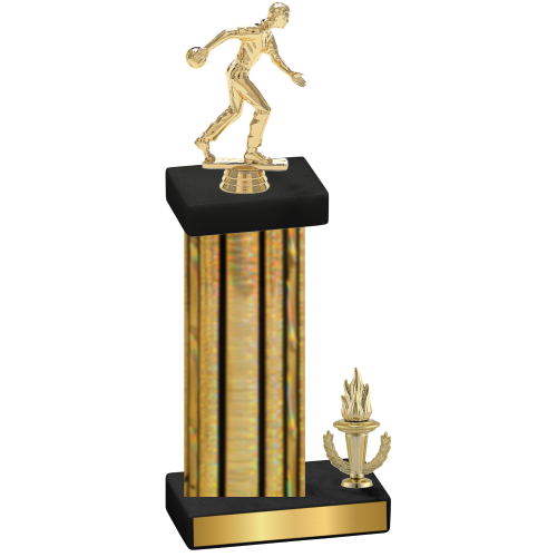 Accented Single Gold Glacier Victory Bowling Trophy