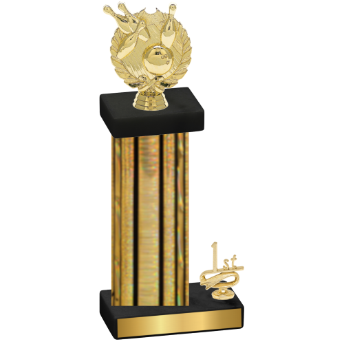 Accented Single Gold Glacier First Place Bowling Trophy