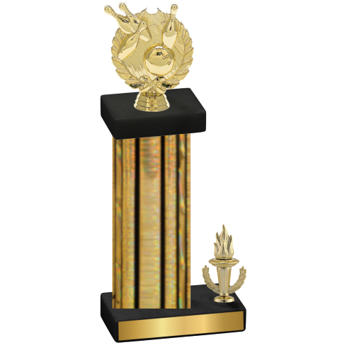 Accented Single Gold Glacier Victory Bowling Trophy