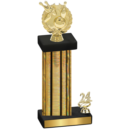 Accented Single Gold Glacier Year Bowling Trophy