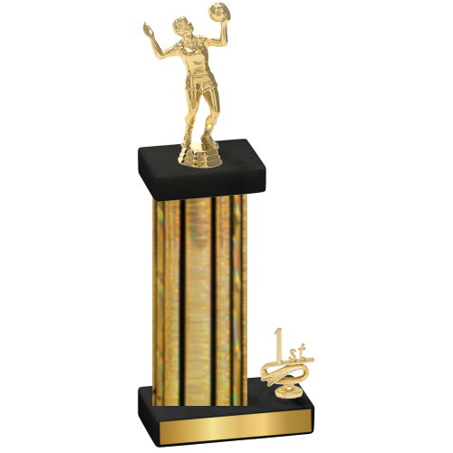 Accented Single Gold Glacier First Place Volleyball Trophy