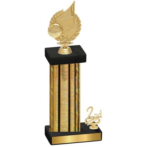 Accented Single Gold Glacier Second Place Volleyball Trophy