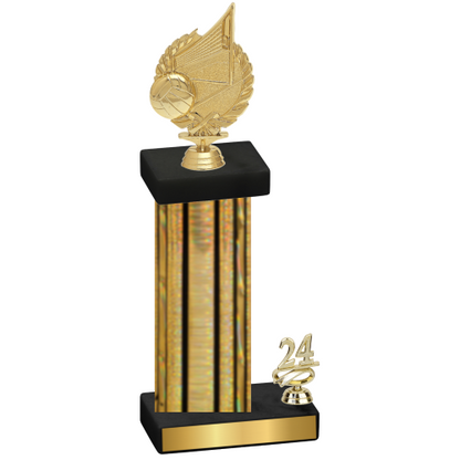 Accented Single Gold Glacier Year Volleyball Trophy