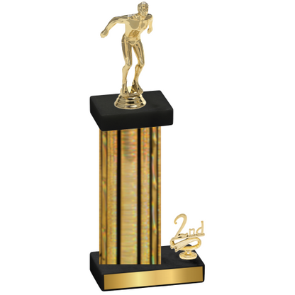 Accented Single Gold Glacier Second Place Swimming Trophy