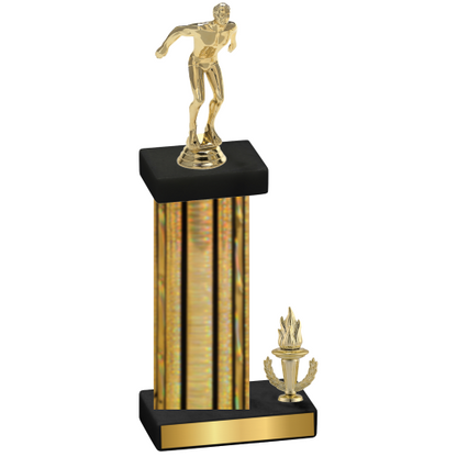 Accented Single Gold Glacier Victory Swimming Trophy
