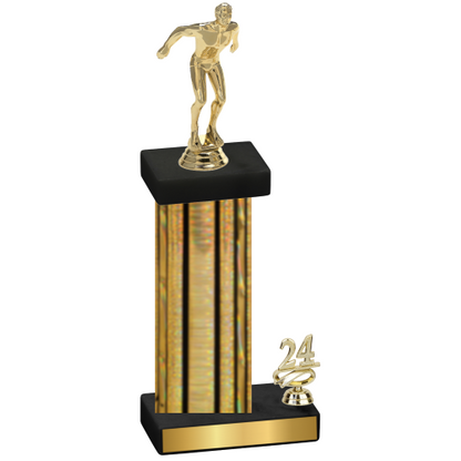 Accented Single Gold Glacier Year Swimming Trophy