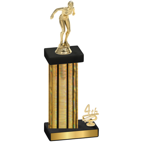 Accented Single Gold Glacier Fourth Place Tennis Trophy