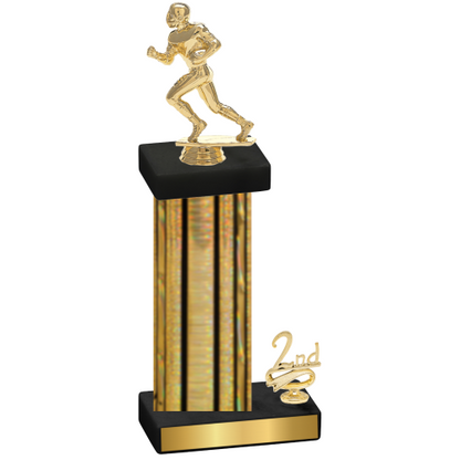 Accented Single Gold Glacier Second Place Football Trophy