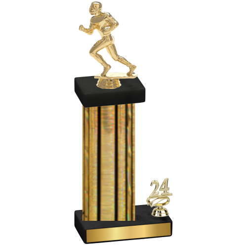 Accented Single Gold Glacier Year Football Trophy