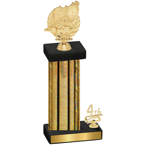 Accented Single Gold Glacier Fourth Place Swimming Trophy