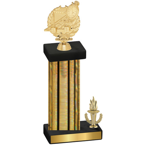 Accented Single Gold Glacier Victory Swimming Trophy