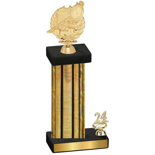 Accented Single Gold Glacier Year Swimming Trophy