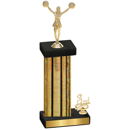 Accented Single Gold Glacier Third Place Cheerleading Trophy