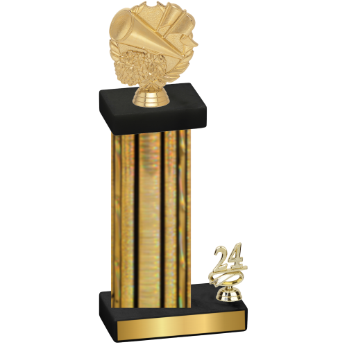 Accented Single Gold Glacier Year Cheerleading Trophy