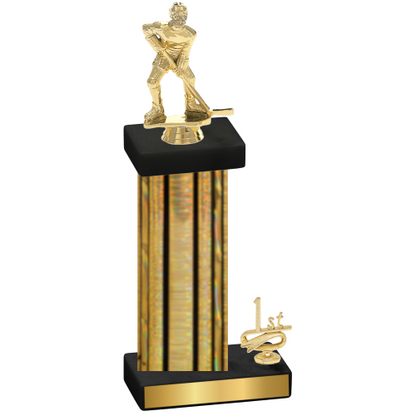 Accented Single Gold Glacier First Place Hockey Trophy