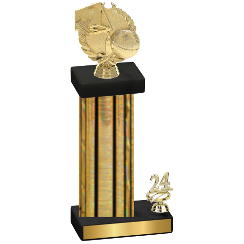 Accented Single Gold Glacier Year Basketball Trophy