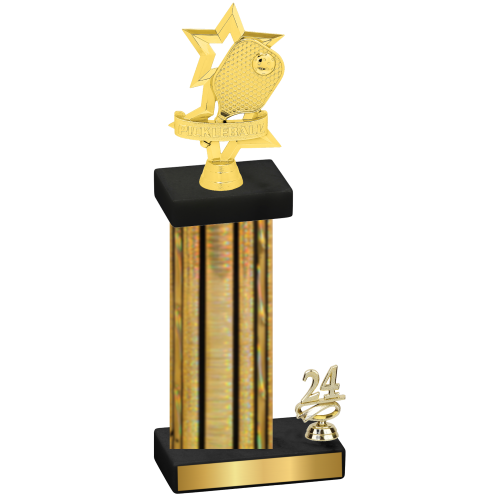 Accented Single Gold Glacier Year Pickleball Trophy