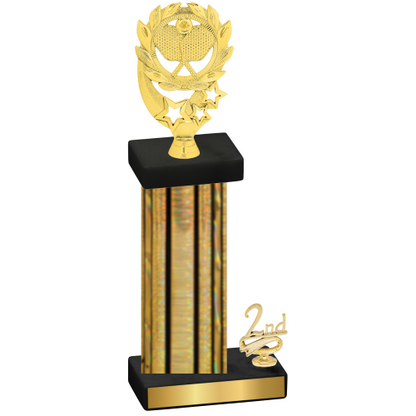 Accented Single Gold Glacier Second Place Pickleball Trophy