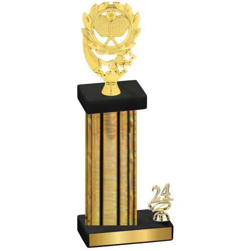 Accented Single Gold Glacier Year Pickleball Trophy