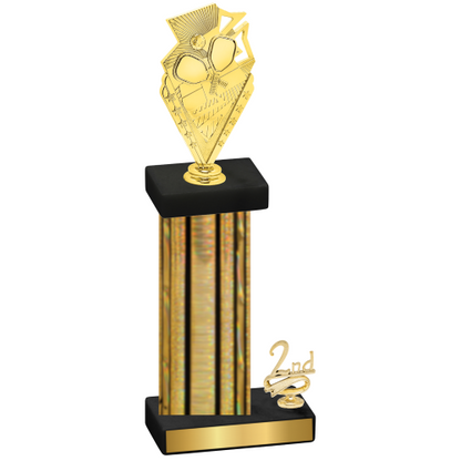 Accented Single Gold Glacier Second Place Pickleball Trophy