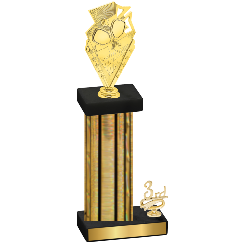 Accented Single Gold Glacier Third Place Pickleball Trophy