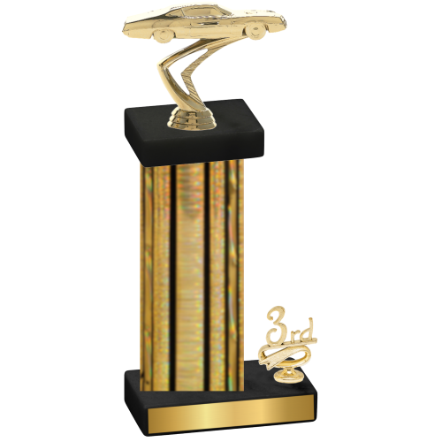 Accented Single Gold Glacier Third Place Cars Trophy