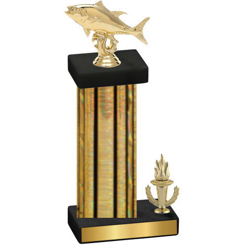 Accented Single Gold Glacier Victory Fishing Trophy