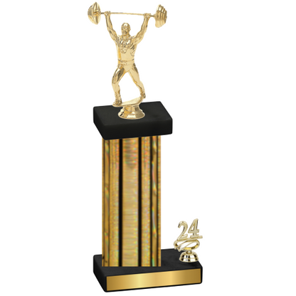 Accented Single Gold Glacier Year Weights Trophy