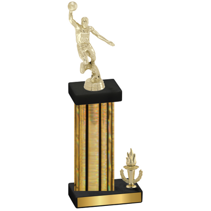 Accented Single Gold Glacier Victory Basketball Trophy