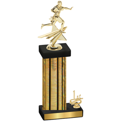 Accented Single Gold Glacier First Place Flag Football Trophy