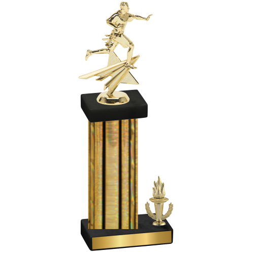 Accented Single Gold Glacier Victory Flag Football Trophy