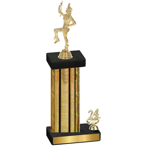 Accented Single Gold Glacier Year Majorette Trophy