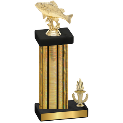 Accented Single Gold Glacier Victory Fishing Trophy