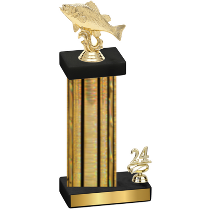 Accented Single Gold Glacier Year Fishing Trophy