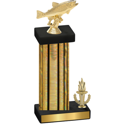 Accented Single Gold Glacier Victory Fishing Trophy