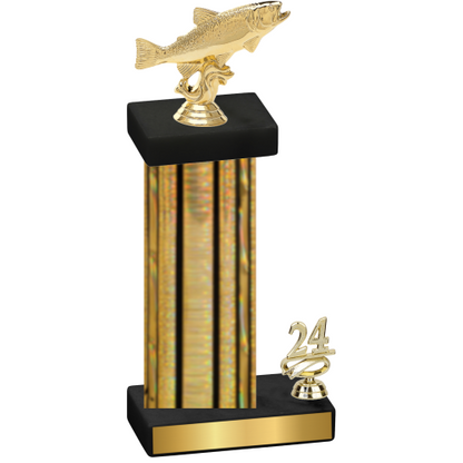 Accented Single Gold Glacier Year Fishing Trophy